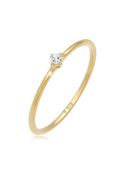 Elli PREMIUM - Ring - Elli PREMIUM Ring Dames Stack Solitaire Elegant Filigraan met Topaas Edelsteen in 925 sterling zilver Verguld - Dames