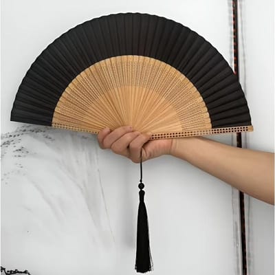Vintage Draagbare Vouwventilator, Hanfu Cheongsam Accessoires Dans Vouwventilator Dames Chinese Stijl Ventilator Handheld Props, Fotografie Prop Draagbare Ventilator 1pc brown