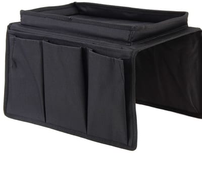 Hangende Opbergtas - Bank Organizer - Afstandsbediening Opbergen - Met Dienblad - 315 x 56 cm - Zwart
