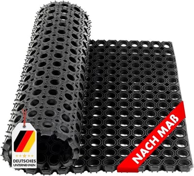 FLOORDIREKT Rubber ringmat - Octagon - Deutmat - Dikte: 23 mm - 100 x 100 cm