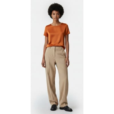 EsQualo T-shirt Silk Orange Maat: 36 | Pantalons Outlet | Dames | Beige