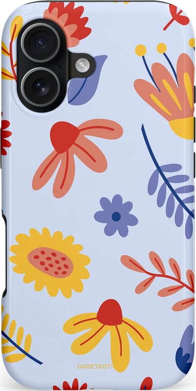 Casetastic hoesje geschikt voor Apple iPhone 17 - MagSafe - Dubbellaagse bescherming - Bloemenval - Fashion Case - Lavendel Goud Terracotta