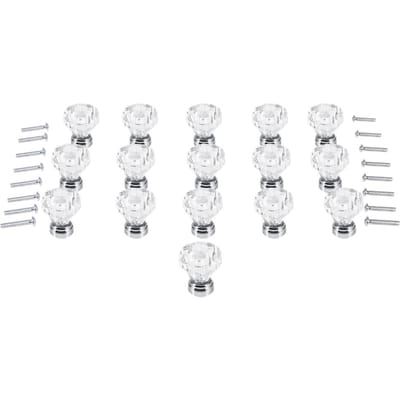16 STUKS 25mm Diamantvormige Acryl Knoppen Meubellade Kast Dressoir Kledingkast Trekhandgreep wit