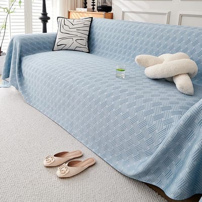 Effen Kleur Crème Stijl Bankhoes Handdoek Zomer Koel Stofhoes Volledige Dekking Antislip Bankhoes Universele Hoes 180*130cm