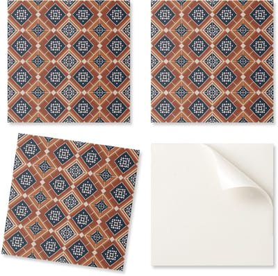 Esthetische vinyl wandtegels met geometrische print in bruin en wit, 20x20x20 cm
