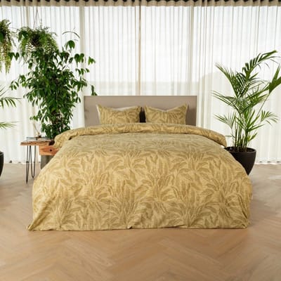 Kayori Ena Dekbedovertrek Katoen - 140x200-220 + 1 sloop - Eenpersoons - Uniek Dessin - Groen