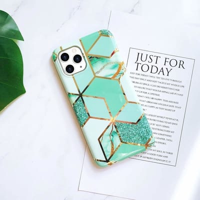ShieldCase telefoonhoesje geschikt voor Apple iPhone X / Xs hoesje marmeren patroon - groen - Hard Case hoesje marmer - Marble Look Shockproof Hardcase Hoesje - Backcover beschermhoesje marmer