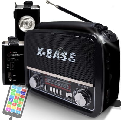 Dailygoods- Kofferradio Bluetooth - Draagbare Radio - Retro Houtlook