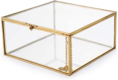 Kleine decoratieve juwelendoos, heldere sieradenhouder, vierkante ringhouder en organizer voor sieraden en accessoires
