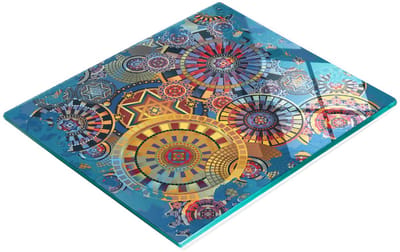 Keukenplank van gehard glas met grafische geometrische patronen, 60x52 cm