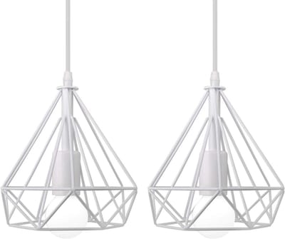 Set van 2 Industriële Hanglampen, Vintage Design, E27 Fitting, Metalen Lampenkap, Verlichting voor Woonkamer en Keuken, Moderne Decoratie