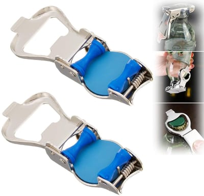 Dailygoods- Flesopener 2-in-1 - Opvouwbare Bieropener - Roestvrij Staal - Sluitfunctie - Draagbaar - Perfect Cadeau voor Mannen