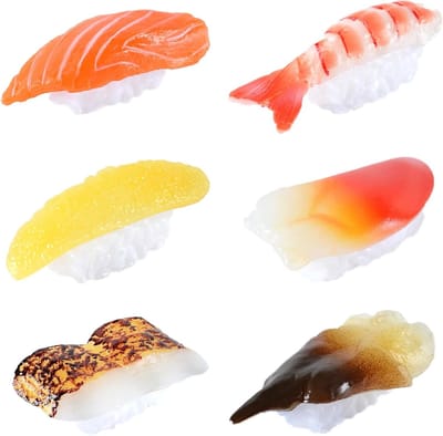 Realistische Nigiri Sushi Nepproducten voor Decoratie, Fotografie en Displays - 6 Stuks