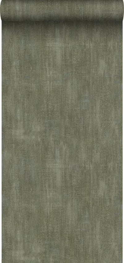ESTAhome behang betonlook olijfgroen - 53 cm x 10.05 m - 148754
