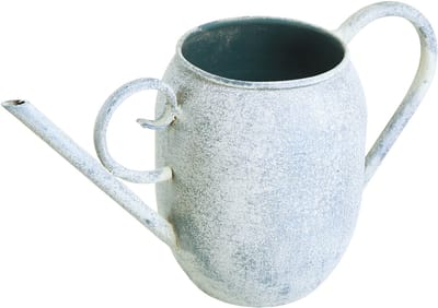 Decoratieve gieter, vintage metaal, wit/blauw, 32x11x18 cm, decoratief