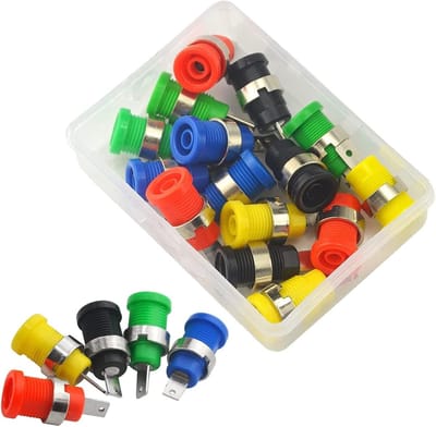 15 Stuks 4mm Banana Bushing Jack voor Paneelmontage, Veiligheidsbushing voor Speaker Plug en Testpunten