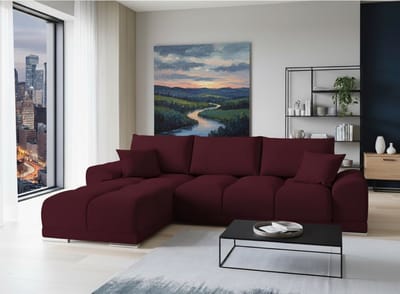 Luxe L-vormige Hoekbank Fluweel – Bruin – 289x189 cm – Industrohome
