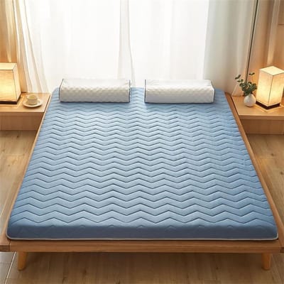 Vloermatras - Gastenmatras Futon - Comfortabel Slapen - Lichaamsdruk Verdelend - 180 x 200 cm - Blauw