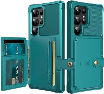 Portemonnee Hoesje Geschikt voor Samsung Galaxy S26 Ultra - Back Cover met Pasjeshouder - Telefoonhoesje voor Pinpas - Kaarthouder op Achterkant - Case met Magneet Groen