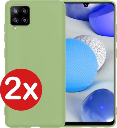 Hoesje - 2 Stuks - Geschikt voor Samsung Galaxy A42 - Sterk & Shockproof - Telefoonhoes - Back Cover - Case Siliconen - Telefoon Hoes - Groen