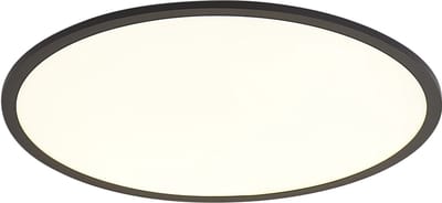QAZQA knob - Dimbare LED paneel | Plafondlamp met Dimmer - 1 lichts - Ø 59.5 cm - Zwart - Woonkamer | Slaapkamer | Keuken