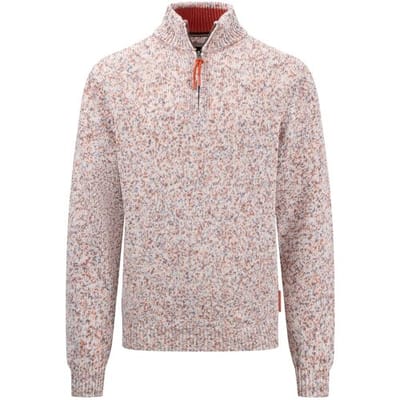 Fynch-Hatton Trui Troyer Zip Multicolor Orient Red-Multi / male