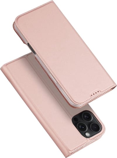 Dux Ducis Geschikt voor iPhone 16 Pro Max hoesje - Slim bookcase - Roze