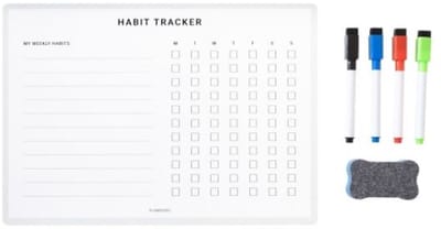 Planbooks - Magnetische Habit Tracker - Whiteboard week tracker - A4 - Inclusief Stiften en Wisser