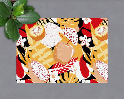 Coloray Vloerbeschermer - Zonnige fruitcompositie Vloerbeschermer Bureaustoel - 100x70 cm - Veelkleurig Computer Stoel Mat - Vloerbeschermer Bureaustoelmat - Mótif Vloerbeschermer - Rechthoekige Mat - Natuur Thema