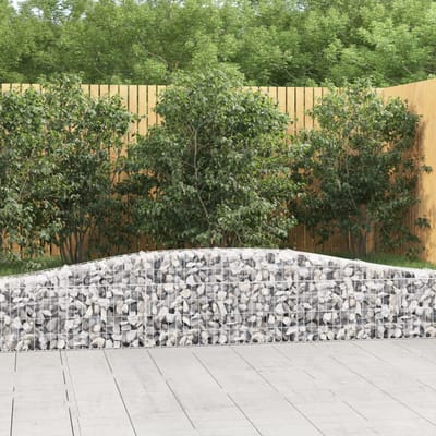 vidaXL - Schanskorven - 7 - st - gewelfd - 400x30x40/60 - cm - ijzer