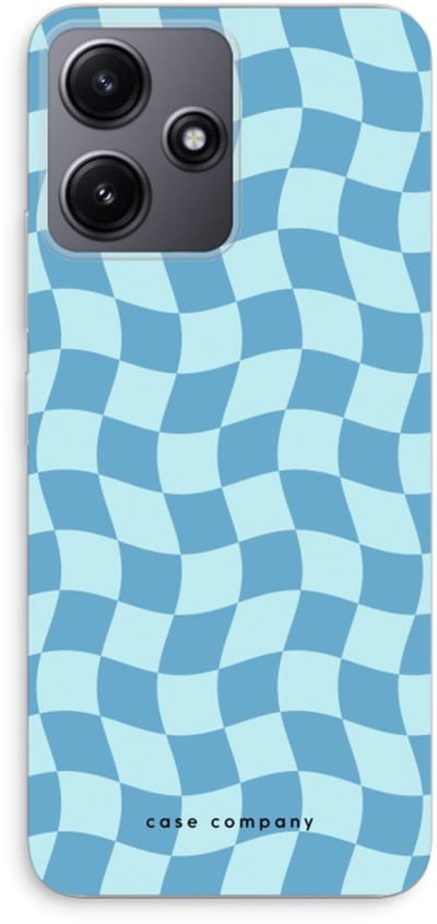 Case Company® - Hoesje geschikt voor Xiaomi Redmi 12 hoesje - Grid Blauw - Soft Cover Telefoonhoesje - Bescherming aan alle Kanten en Schermrand