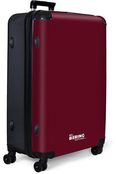 NoBoringSuitcases.com® - Koffer groot - Reiskoffer lichtgewicht - Donker rood - Effen - Rolkoffer met 4 wielen - Grote trolley XL - 98 liter bagage