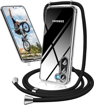 Casemania Hoesje Geschikt voor Samsung Galaxy A16 - Transparant - Siliconen Back Cover met Koord - Telefoonhoesje met Koord - Crossbody Lanyard Cord Case