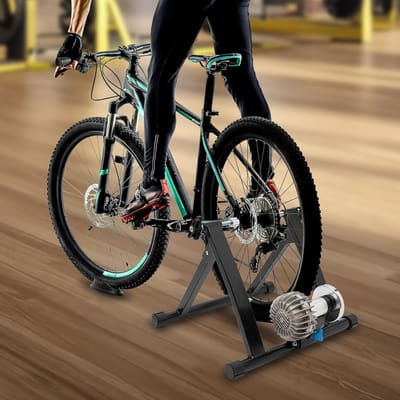 Fietstrainer Standaard - Indoor Fietsen - Conditie Verbeteren - Stabiele Gouden Driehoek - 55 x 48 x 40 cm - Zwart