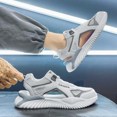 Heren sport sandalen zomer ademend mesh sandalen heren outdoor casual lichtgewicht strand sandalen mode heren schoenen 41 gray