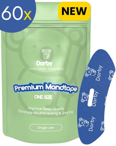 Dorby Anti Snurk Mondtape - 60st Mouth Tape Premium - Beter slapen met Mondpleisters - De enige Mond Tape die écht goed blijft plakken - Slaaptape