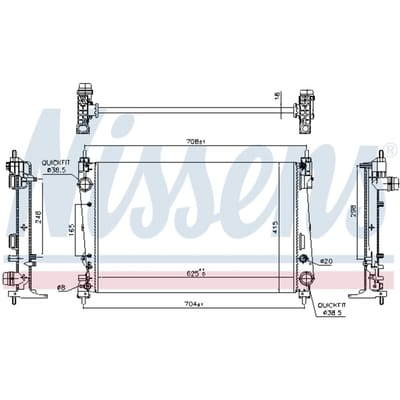 Radiator, motorkoeling NISSENS 617864