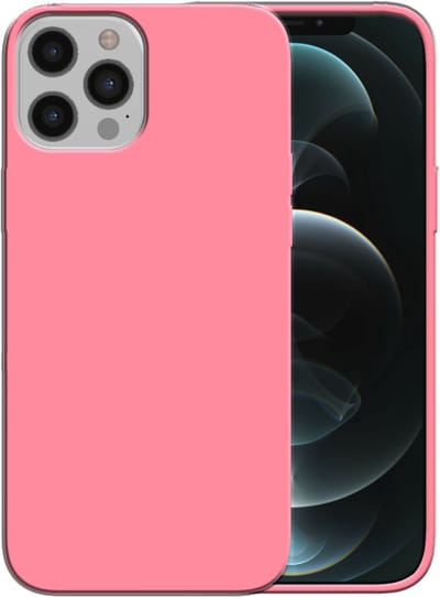 Smartphonica Siliconen hoesje voor iPhone 12 Pro Max case met zachte binnenkant - Roze geschikt voor iPhone 12 Pro Max