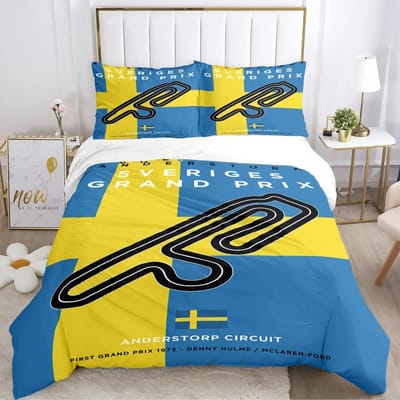 Luxe Nieuw 3D Print F1 Internationale Baan Dekbedovertrek Dekbed Beddengoedset Zachte Dekbedovertrek en Kussensloop Eenpersoons/Tweepersoons/Queen 70x133cm