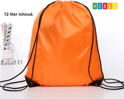 *** Gymtas Met Rijgkoord 12 Liter - Oranje - Zwemtasje - van Heble® ***