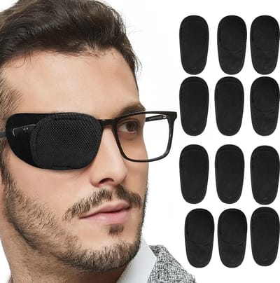 Dailygoods- Oogkleppen 12 Stuks - Herbruikbare Medische Ooglapjes - Geschikt voor Zonnebrillen - Vliesmateriaal - Comfortabel in Gebruik - Behandeling Amblyopie - Oogmasker
