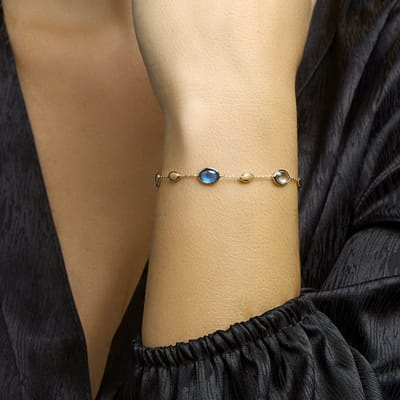Armband London Blue En Blauw Topaas 17 - 19 Cm