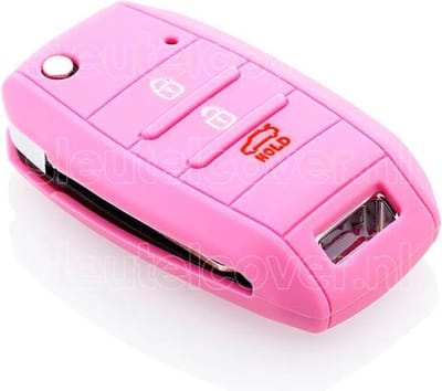 Autosleutel Hoesje geschikt voor Hyundai - SleutelCover - Silicone Autosleutel Cover - Sleutelhoesje Roze
