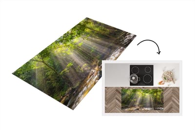 Keukenloper - Loper keuken - Zonnestralen door bladerdek - 120x60 cm - Keukenloper vinyl