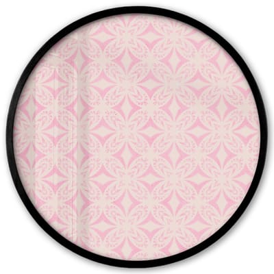 Poster in lijst Rond - Fotolijst 40x40 cm - Posters - Patroon - Vormen - Beige - Roze - Ronde posterlijst zwart - Decoratie - Wanddecoratie woonkamer - Muurdecoratie slaapkamer