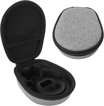 Harde Hoofdtelefoon Tas - Opberg Case - Veilig Transport - Schokbestendig EVA Materiaal - 17x14x6 cm - Grijs