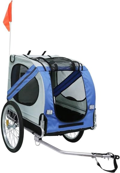 Hondenfietskar Opvouwbaar - Honden Aanhanger - Veilig Vervoeren - Robuust Waterdicht Frame - Max 40KG - Blauw Grijs