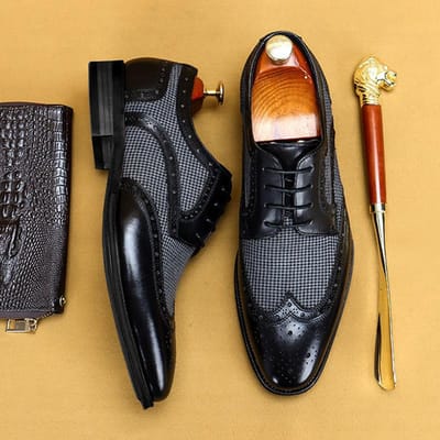 Heren leren schoenen zakelijk formeel casual Brits retro brogue gesneden denim individueel jeugd bruiloft schoenen 39