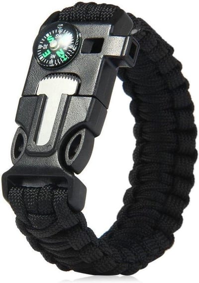 New Age Devi - Outdoor survival armband - 5-in-1 met paracord magnesium stick kompas en fluitje