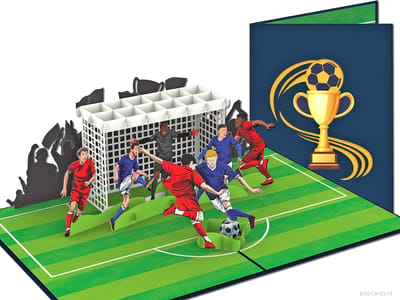 Popcards pop-up kaart - WK Voetbal competitie kampioen Europacup UEFA FIFA EK GOAL Voetballer Soccer Greeting card Wenskaart 3D-kaart